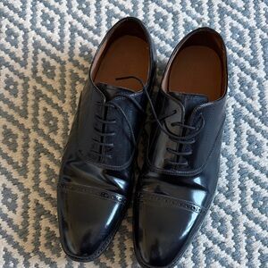 Allen Edmonds Shiny Black Cap-Toe Lace-Up Oxfords